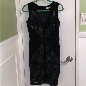 Calvin Klein Sleeveless Sequin Lace Dress